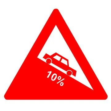 Red triangle transportation road warning down Stock Illustration