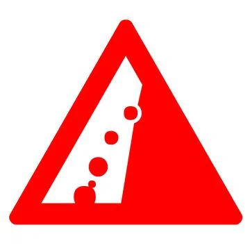 Red triangle transportation road warning falling objects Stock Illustration