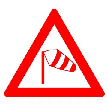Red triangle transportation road wind Stock Illustration