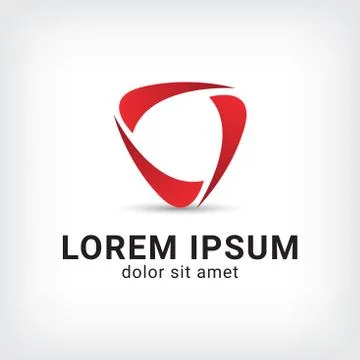 Red triangle unity abstract logo design template Stock Illustration