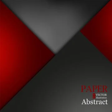 Red triangle vector background geometric overlap layer on black space for text Illustrazione stock