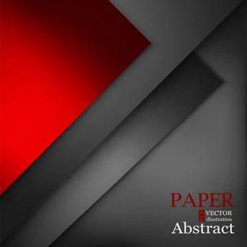 Red triangle vector background geometric overlap layer on black space for text Stock Illustration