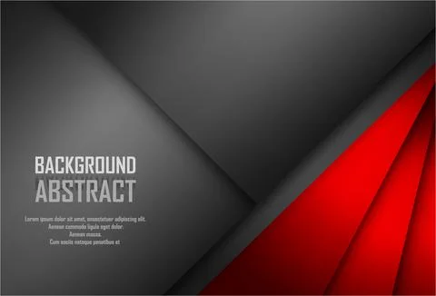 Red triangle vector background geometric overlap layer on black space for text Stock Illustration