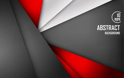 Red triangle vector background geometric overlap layer on black space for text Stock Illustration