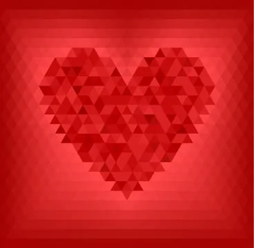 Red triangle vector heart Stock Illustration