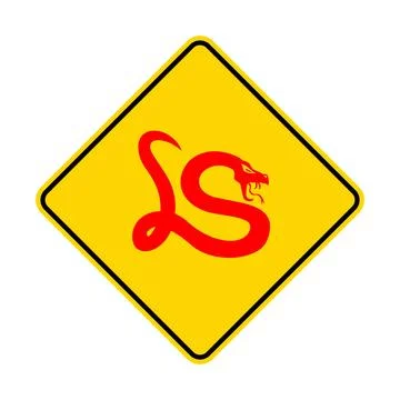 Red triangle warning icon on white isolation Stock Illustration