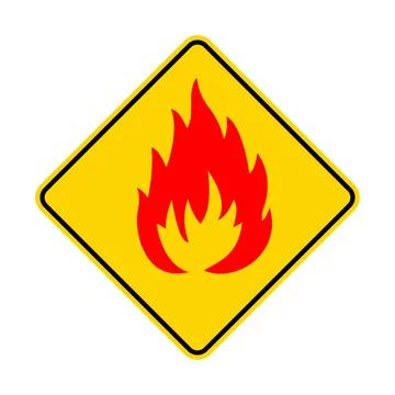 Red triangle warning icon on white isolation Stock Illustration