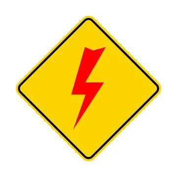 Red triangle warning icon on white isolation Stock Illustration