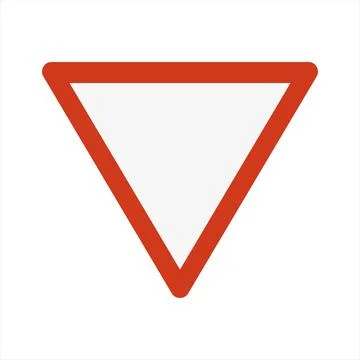 Red Triangle Warning Road Sign Isolated Vector Stock Illustration