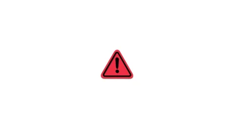 Red Triangle Warning Sign with animation Black Exclamation Mark on White Ba.. Stock Footage 321996896