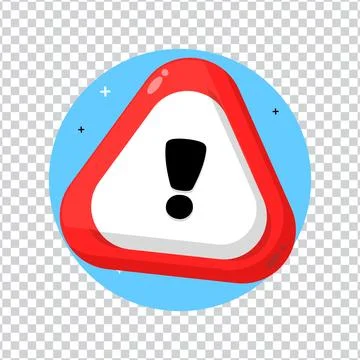 Red triangle warning sign on blank background Stock Illustration