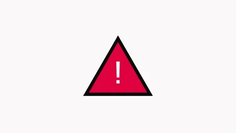 Red Triangle Warning Sign with a White Exclamation Mark on a White Backgrou.. Stock Footage 331877746