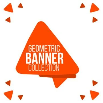 Red triangle web banner. Design vector illustration Stock Illustration