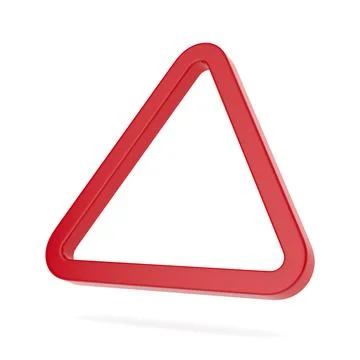 Red triangle on white background. Isolated 3D illustration Stock Illustration