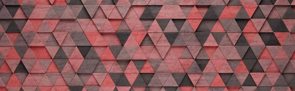 Red Triangles 3D Pattern Background Stock Illustration