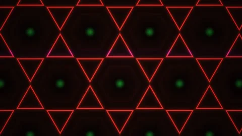 Red triangles on black background pattern. Stock Footage 340041404