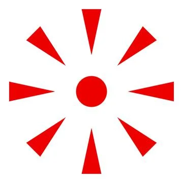 Red triangles pointing center red dot converging arrows symbol Stock Illustration
