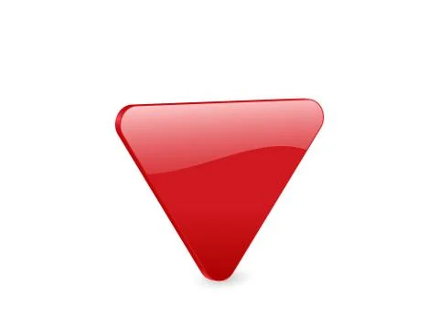 Red triangular 3d icon 스톡 일러스트