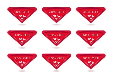 Red triangular banners, sales set Stock Illustration