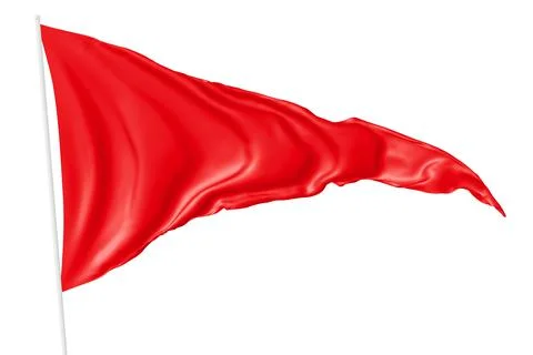 Red triangular flag with flagpole 스톡 일러스트