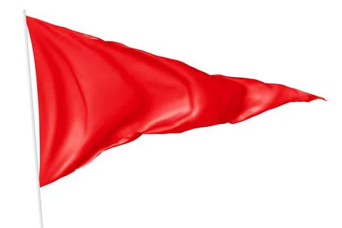 Red triangular flag on flagpole Stock Illustration