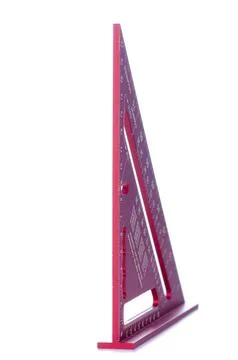 Red triangular ruler Stock Photos