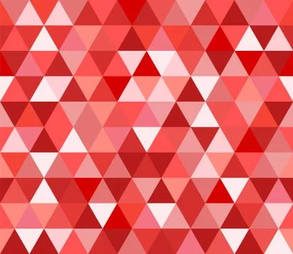 Red triangular seamless pattern. Geometric vector background. Polygonal mosai Stock Illustration