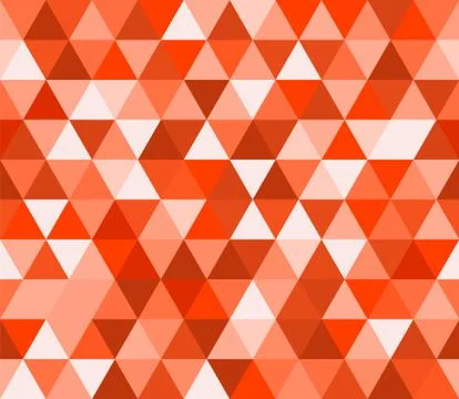 Red triangular seamless pattern. Geometric vector background. Polygonal mosai Stock Illustration