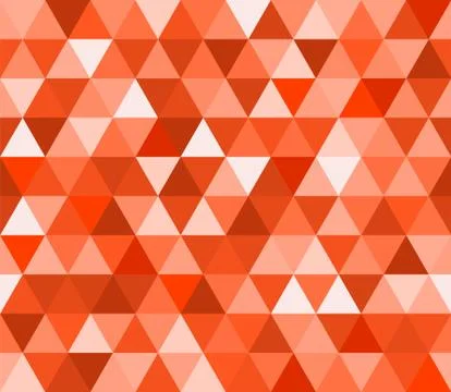 Red triangular seamless pattern. Geometric vector background. Polygonal mosai Stock Illustration