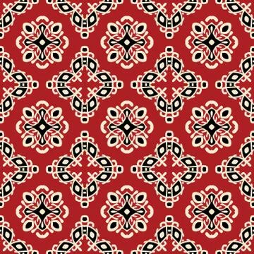Red tribal ethnic seamless pattern Stock Illustration
