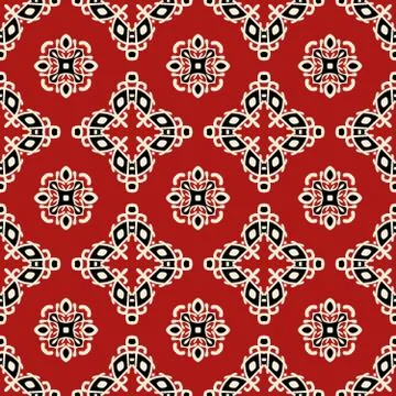 Red tribal ethnic seamless pattern Stock Illustration
