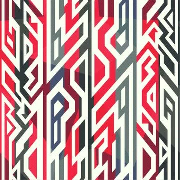 Red tribal seamless pattern. Illustrazione stock