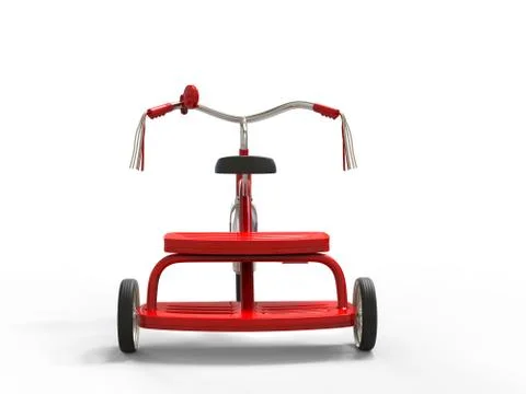 Red tricycle - back view Stock Illustration