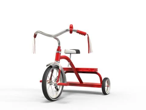 Red tricycle - studio shot Stock Illustration