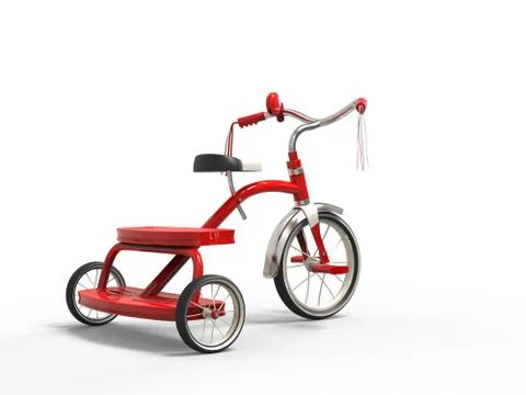 Red tricycle on white background Stock Illustration
