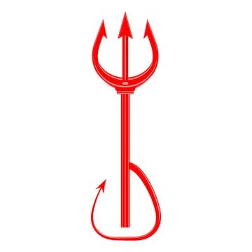 Red Trident for Devil Isolated on White Background Stock Illustration