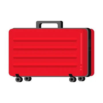 Red trolley case Ilustração Stock