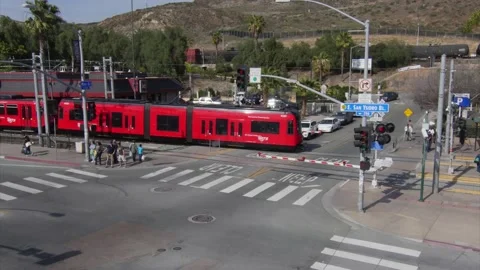 Red Trolley Stock Footage 149782758