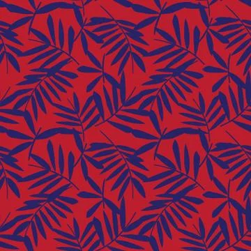 Red Tropical Botanical Leaf Seamless Pattern Background Illustrazione stock