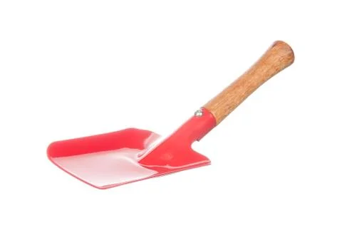 Red trowel isolated on white Stock Photos