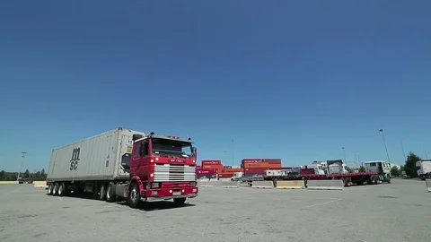 Red truck Stock Footage 77050800