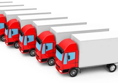 The red trucks Stock Illustration