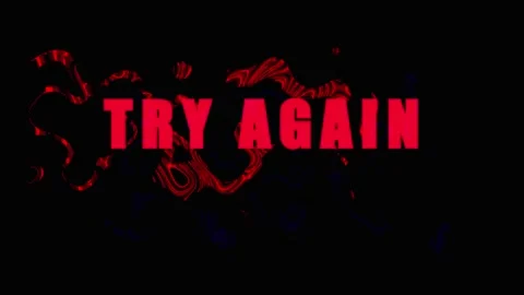Red Try Again Text Animation In Dark Background With Cinematic Motion And S.. Stock Footage 343480182