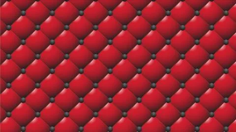 Red Tufted Leather Upholstery Pattern Ilustração Stock