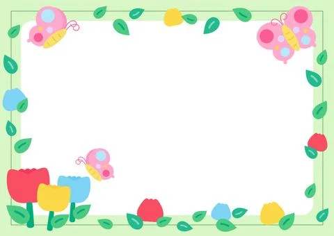 Red tulip flower frame 2 Stock Illustration