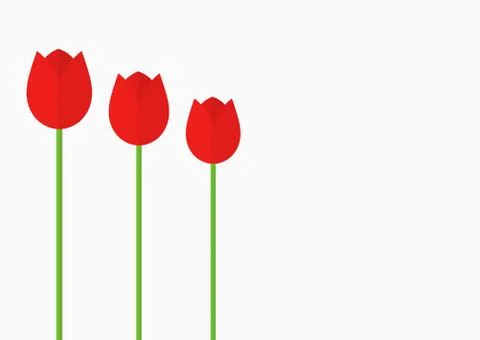 Red tulip flowers background. Vector illustration. Stock Illustration