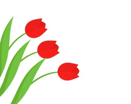 Red tulip flowers background. Vector illustration. Stock Illustration
