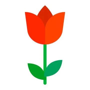 Red tulip icon. Present flower. Vector. Stock Illustration