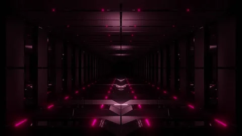 Red tunnel corridor 3d rendering illustration background sci fi tunnel Stock Footage 160550354