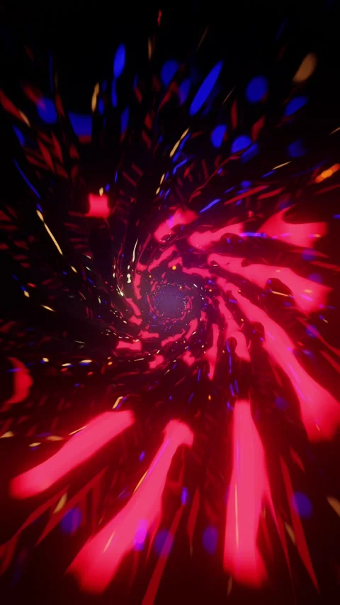 Red tunnel with hypnotic lines. Seamless Vertical looped video Video stock 228025275